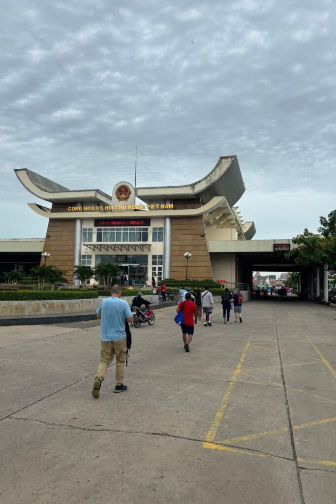 Vietnam-Cambodia land border after taking a bus from Saigon