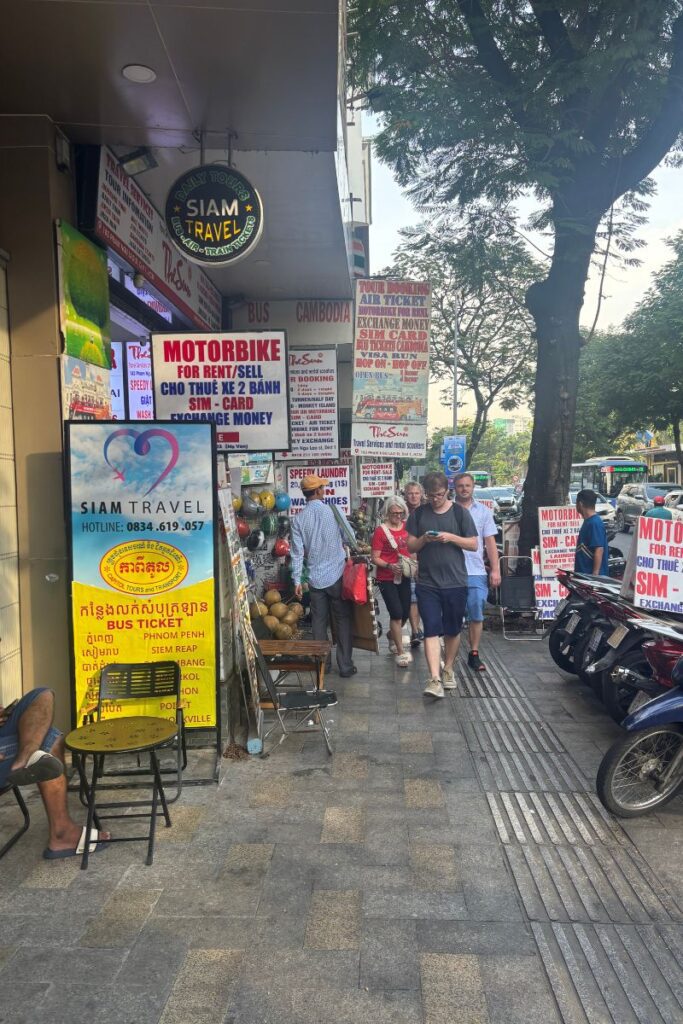 Street in HCMC where you can book your bus ticket to Phnom Penh
