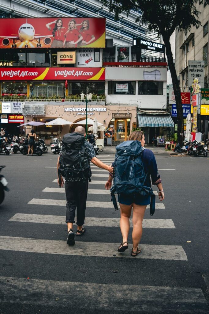 Crossing the street in HCMC