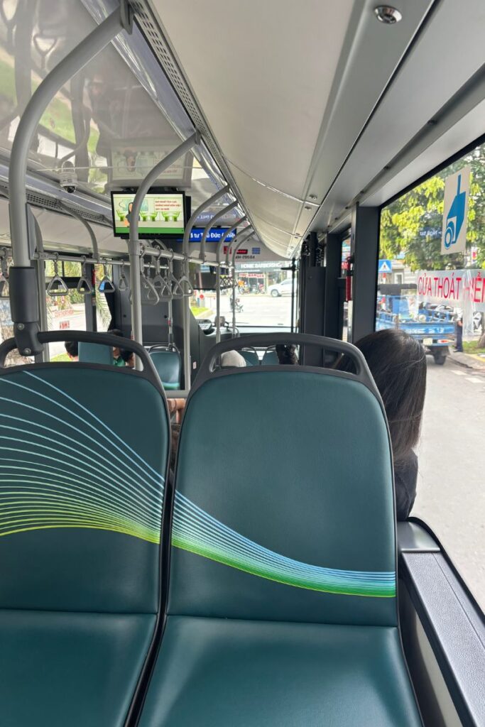 Inside the Vin city bus Ho Chi Minh City transportation