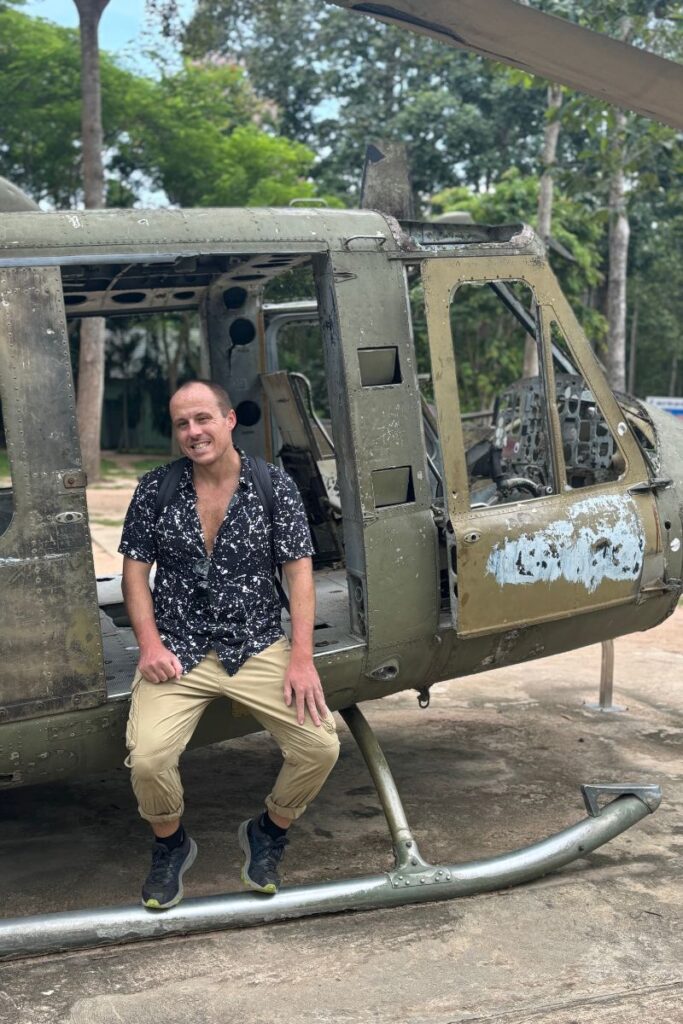 Helicopter at museums in Ho Chi Minh City Cu Chi Tunnels