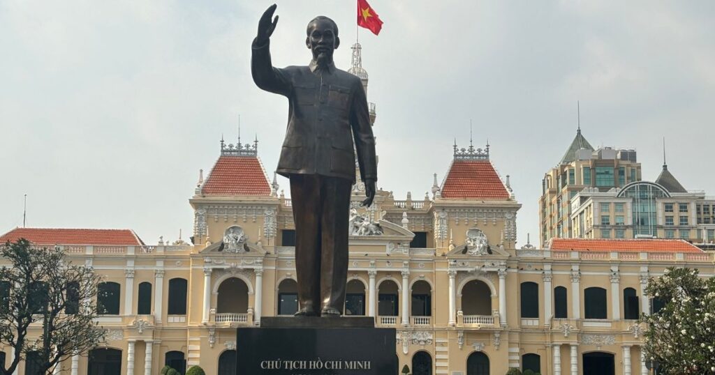Ho Chi Minh Monument in downtown HCMC