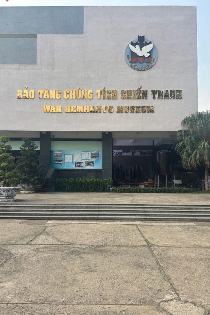 The outside of the War Remnants Museum (one of the best museums in Ho Chi Minh City)