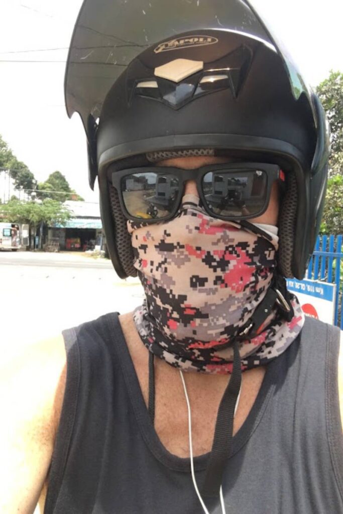 Wearing mouth and eye coverings