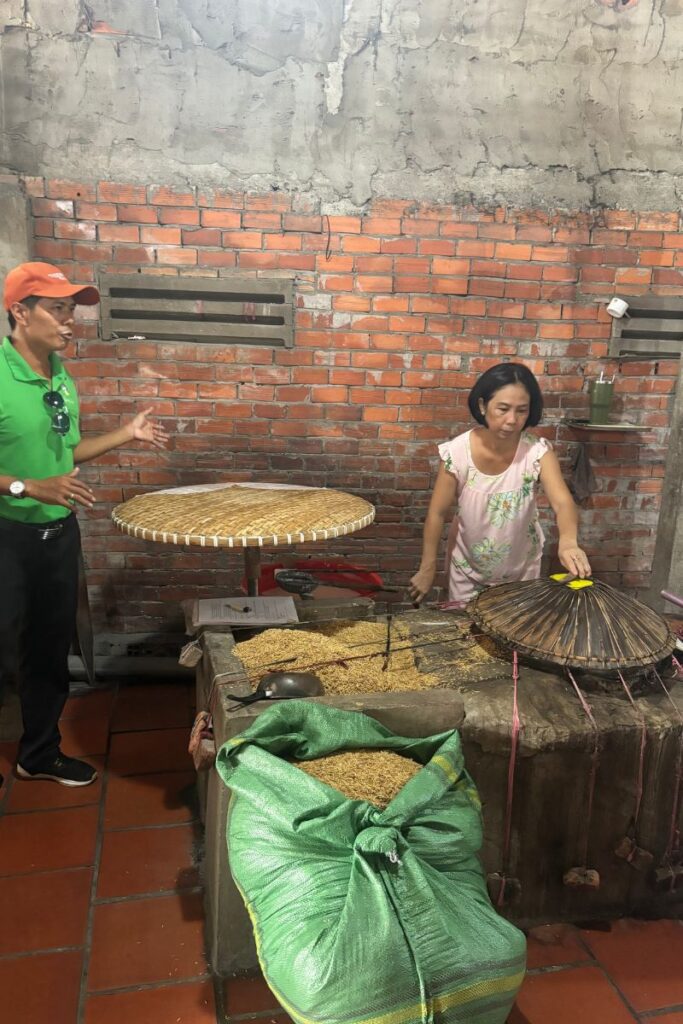 Coconut candy and rice paper factory in the Mekong region