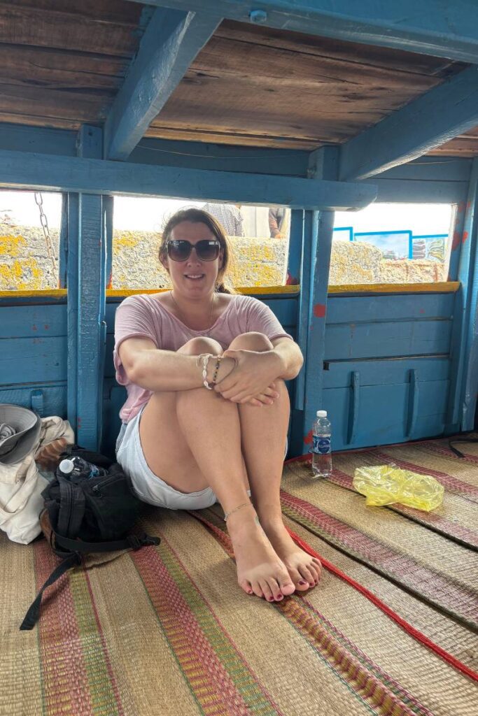Sitting on the ferry to Thanh An Island from Can Gio