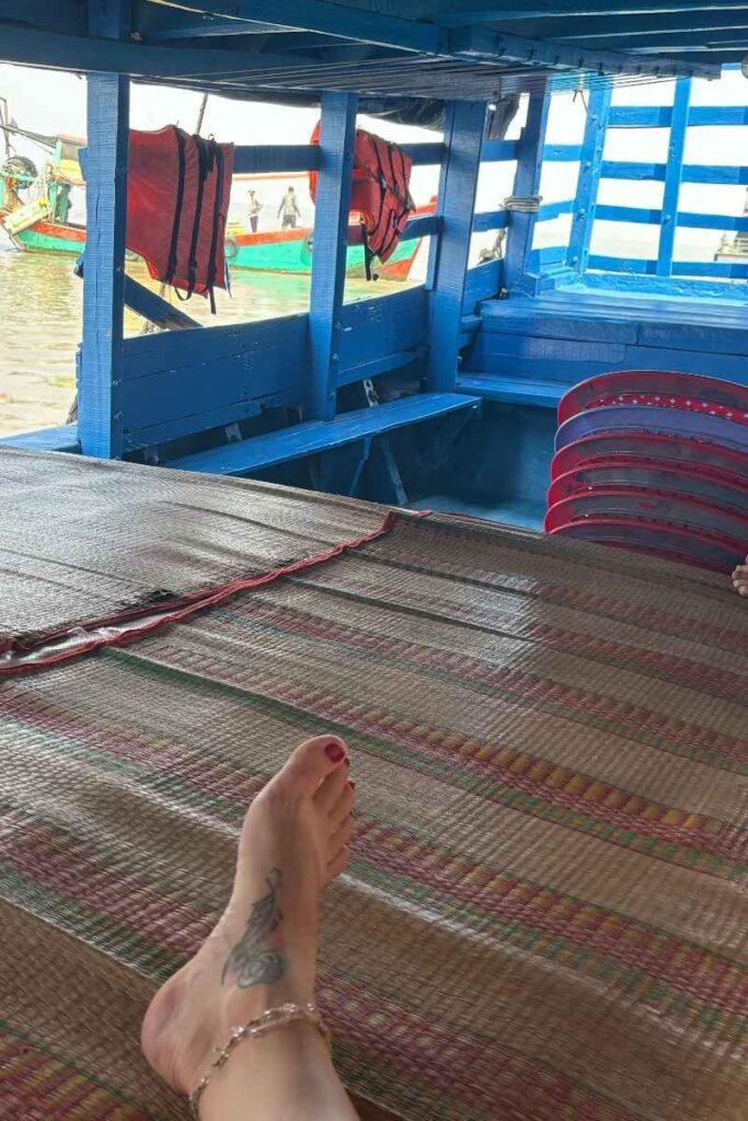 Sitting on the ferry to Thanh An
