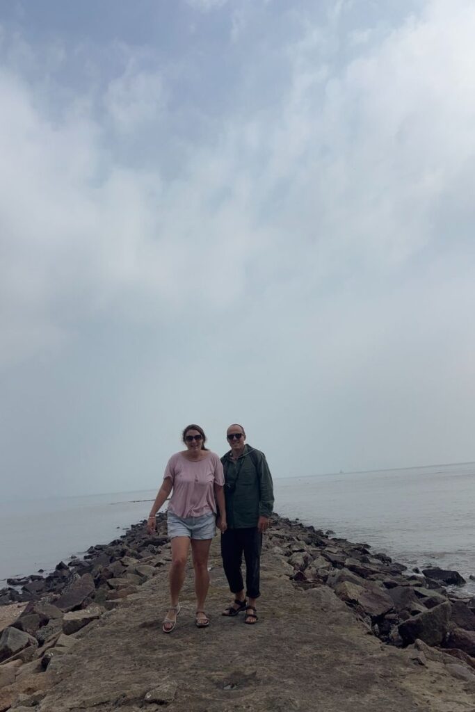 Walking on a jetty on Thanh An Island