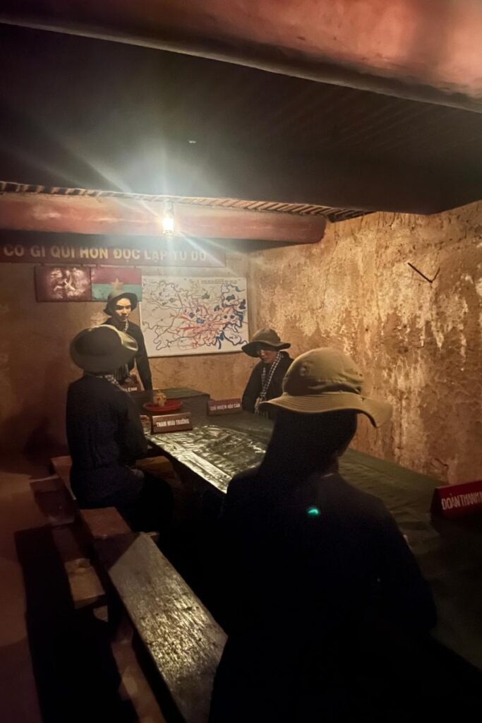 A view of the command room in the Cu Chi Tunnels